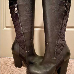 Over The Knee Black Genuine Leather GUESS boot